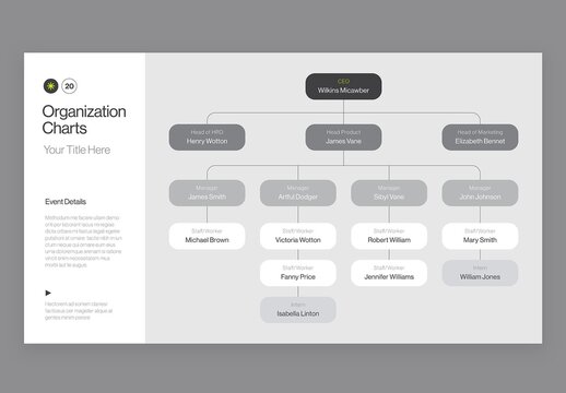 Organizational Chart Infographic Template in Modern Minimal Style