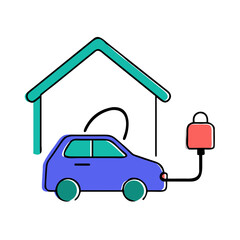 Electric car charging at home