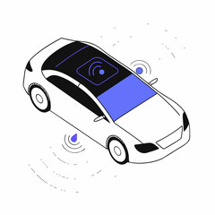 Modern car with advanced technology