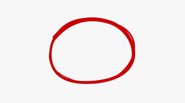 Hand Drawn Red Circle and Underline Stroke &ndash; Doodle Marker Scribble Highlight Effect, Red Highlighter Pen Sketchy Circle Drawing, Marker Pen Illustration, Transparent Background Isolated PNG