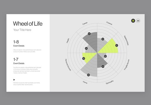 Wheel of Life Infographic Template in Modern Minimal Style