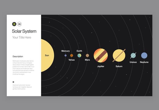 Solar System Infographic Template in Modern Minimal Style