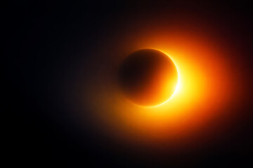 Naklejka premium A stunning solar eclipse with the moon passing in front of the sun creating a bright ring of light