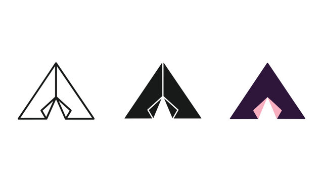 Modern triangle logo designs with unique variations