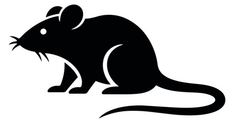 Obraz premium Modern graphic illustration of a rat depicting a common rodent in profile for animal and pest control themes