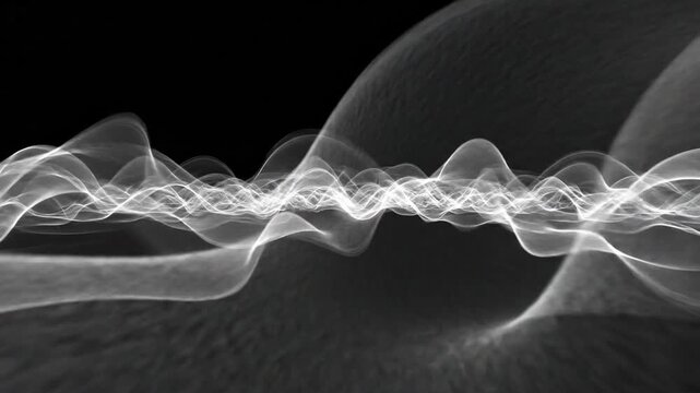 Smoke Waves Against Dark Background.