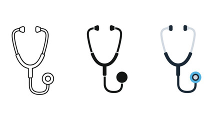 Stethoscope icons in different styles