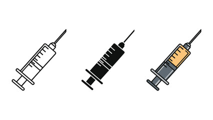 Medical syringes in different styles