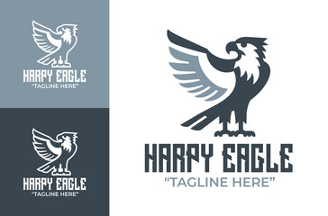 Fototapeta premium Harpy Eagle Logo Modern Minimalist Strong Symbol