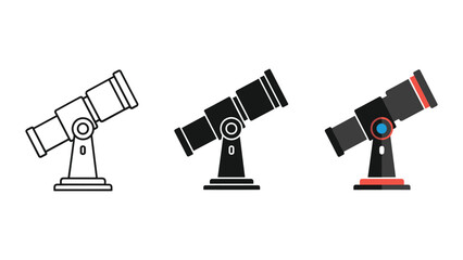 Telescope icon set in different style