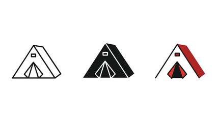 Camping tent logo designs in different colors
