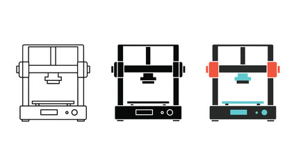 3d printer illustration in various design stages