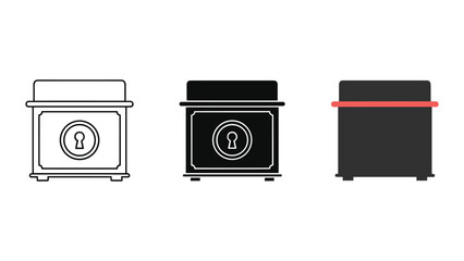 Safe icon set with different colors and designs