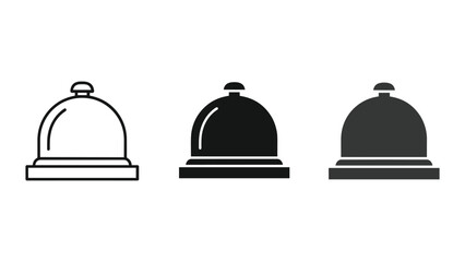 Three different shaded food dome icons