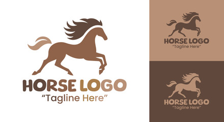 Running Horse Logo Modern Minimalist Business Emblem