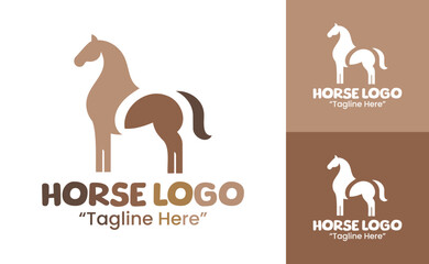 Obraz premium Standing Horse Logo Modern Minimalist Strong Emblem