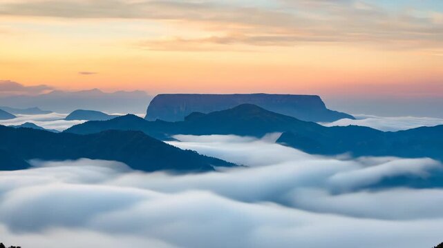Sea of ​​clouds at Mount Emei, Sichuan Province, China