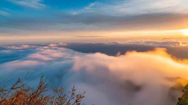 Sea of ​​clouds at Mount Emei, Sichuan Province, China