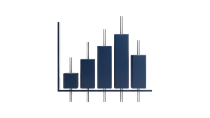 3D Bar Chart with Rising Trend