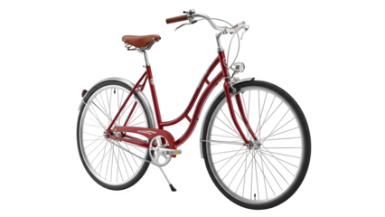 Red bicycle isolated on transparent background