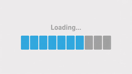 Loading animation with blue and gray progress bars