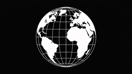 Obraz premium Global connections and worldwide communication concept with white globe on black