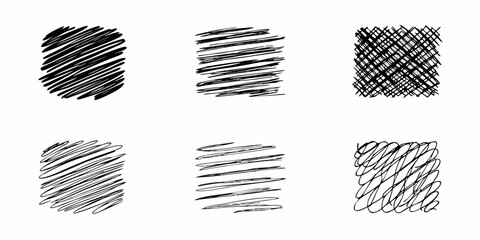 Scribble patterns a collection of hand drawn lines and textures in black and white