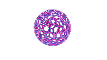 3D Geometric Sphere with Hexagonal Structure