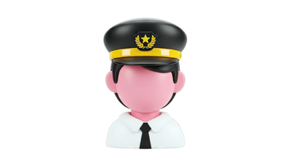 3D Icon of a Pilot Character