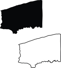 Map of niagara county new york usa silhouette flat and outline design