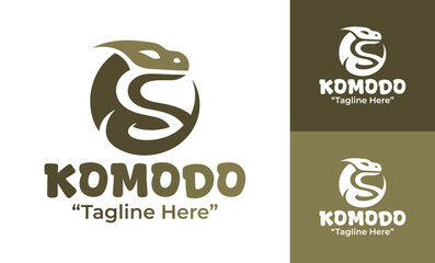 Obraz premium Komodo Logo Modern Minimalist Wildlife Identity