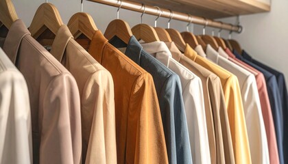 wardrobe with clothes