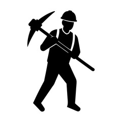 Construction Worker Pickaxe Icon Vector Design.