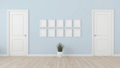 Interior with two doors and frames