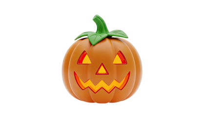3D Render of a Spooky Jack-o'-Lantern with Glowing Interior
