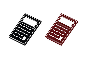 Scientific Calculator Silhouette Icon Vector Illustration Isolated on White Background