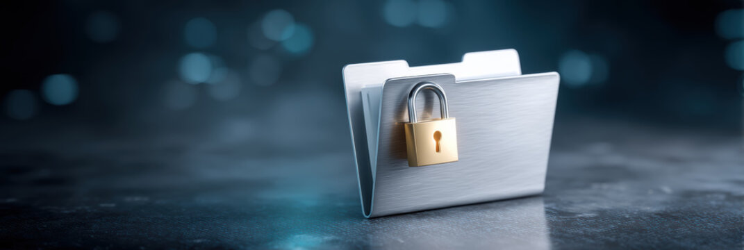 Confidential data transfer protection with security lock on folder file - Powered by Adobe