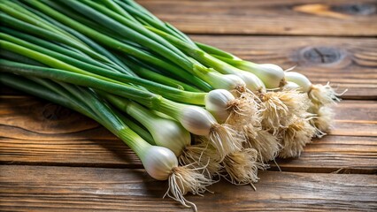 spring onion whole with green tops visible