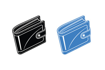 Wallet Money Bag Silhouette Icon Vector Illustration Isolated on White Background