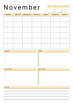 Minimalist Monthly Planner