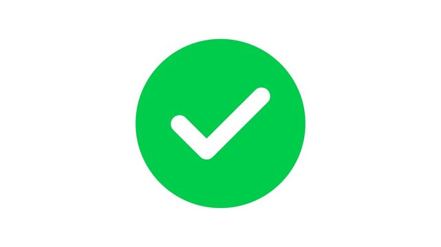 Animated green check mark icon approval symbol