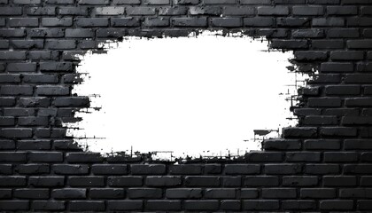 Realistic black brick wall vector background isolated for templates and layout decoration