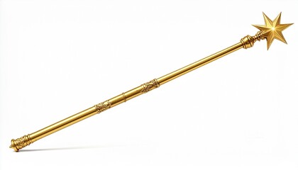 a magical fairy wand made of polished pure gold