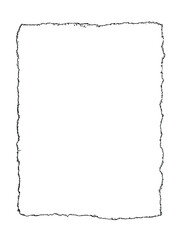 Obraz premium Rough Black Grunge Border Frame Isolated On White Background for Design and Photography Projects