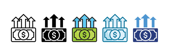 Profit Increase Icon Set Multiple Style Collection