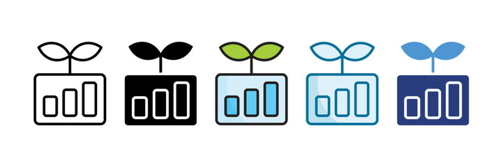 Sustainable Growth Icon Set Multiple Style Collection