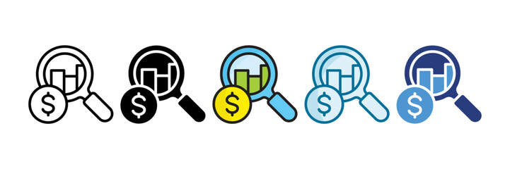 Market Research Icon Set Multiple Style Collection