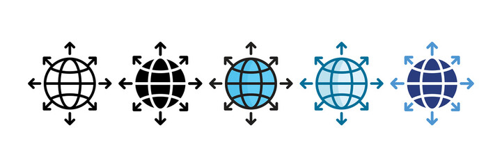 Global Expansion Icon Set Multiple Style Collection