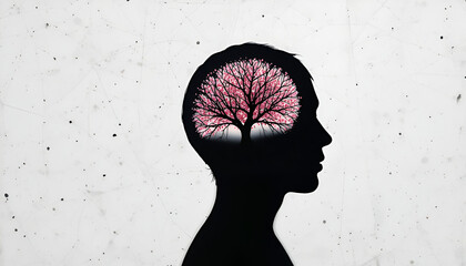 Human Profile With Tree Growing Inside Brain