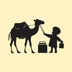 Eid icons in different style in vector